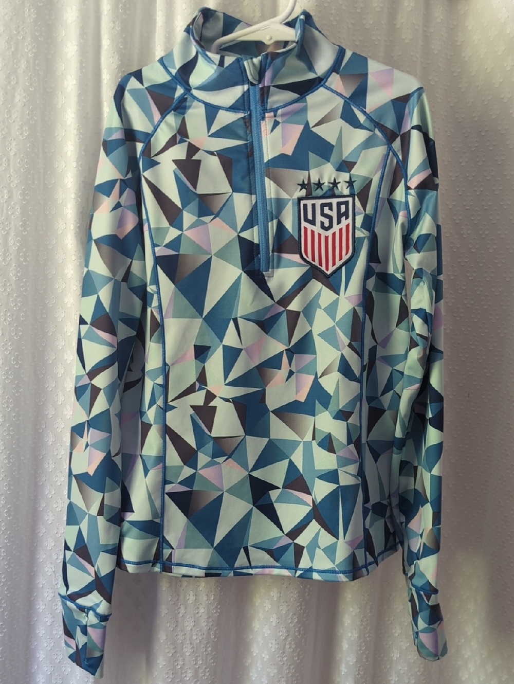 Girls US Soccer Quarter Zip Jacket, Size 8-10